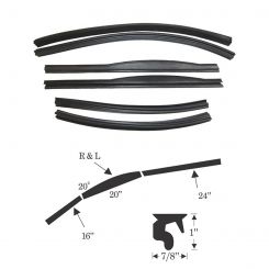 1951 1952 Buick Special Series, Oldsmobile Super 88 And Series 98 (See Details) Convertible Roof Rail Weatherstrip Kit (6 Pieces)