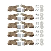 Buick, Oldsmobile and Pontiac Universal Tan Seat Belt (Lap Style) 5 Belt Set