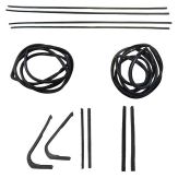 1961 1962 Buick, Oldsmobile, And Pontiac (See Details) 4-Door Hardtop Glass Rubber Weatherstrip Kit (10 Pieces)