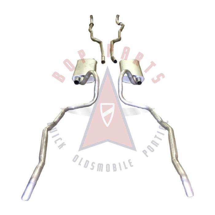 1964 1965 1966 1967 1968 1969 1970 1971 1972 1973 1974 Pontiac V8 (See Details) Stainless Steel Dual Exhaust System WITH 2 Mufflers