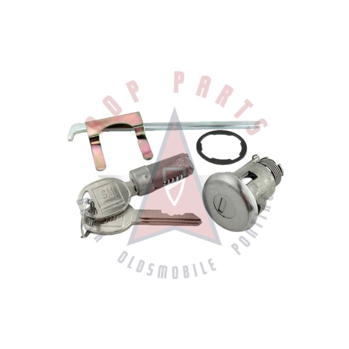 1955 1956 1957 1958 Pontiac Full-Size (WITHOUT Consoles) Glove Box and Trunk Lock Set WITH Two Round Head Keys [Late Style] 