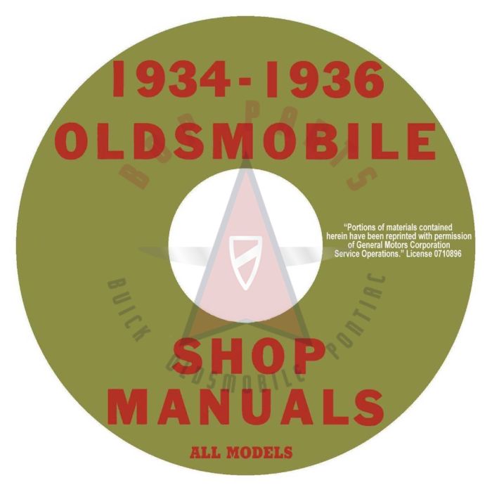 1934 1935 1936 Oldsmobile Shop Manual [CD]