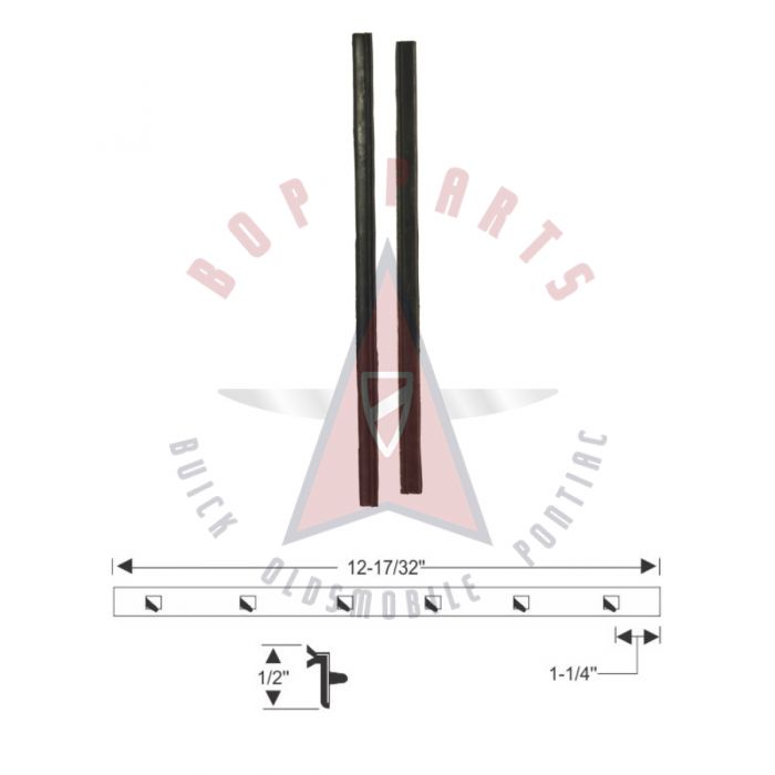 1954 1955 1956 1957 1958 Buick (See Details) Vent Window Division Bar Weatherstrips 1 Pair