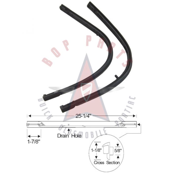 1949 1950 1951 1952 Oldsmobile Series 76 and Series 88, Pontiac Chieftain 4-Door Sedan (See Details) Rear Door Vent Weatherstrips 1 Pair