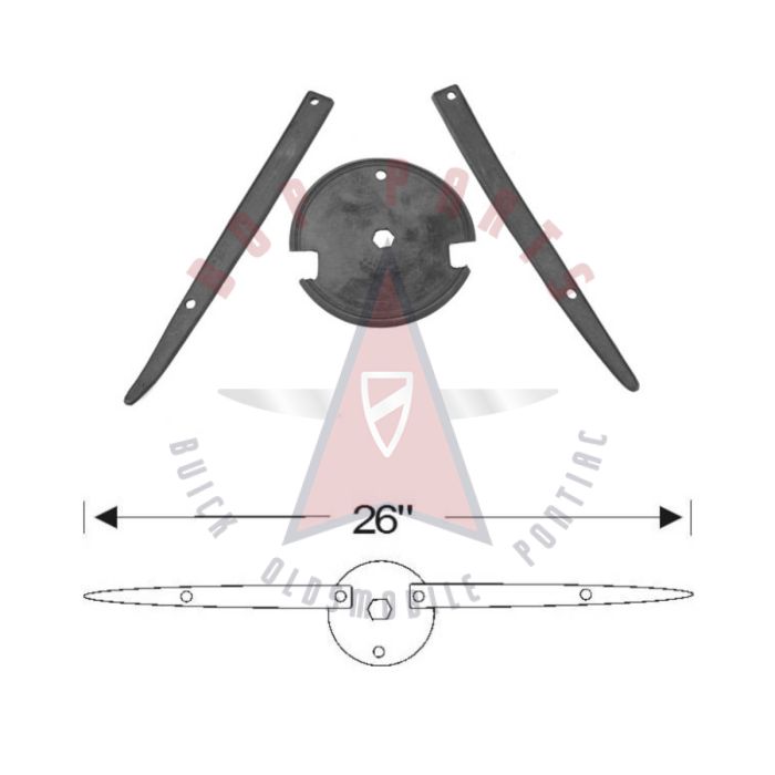 1956 Buick (See Details) Trunk Emblem Mounting Pad Set (3 Pieces)