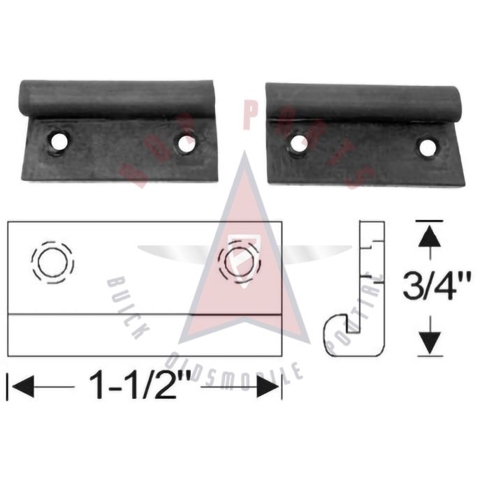 1937 1938 1939 1940 Buick, Oldsmobile, and Pontiac 2-Door Coupe Models (See Details) Rubber Trunk Bumpers 1 Pair 