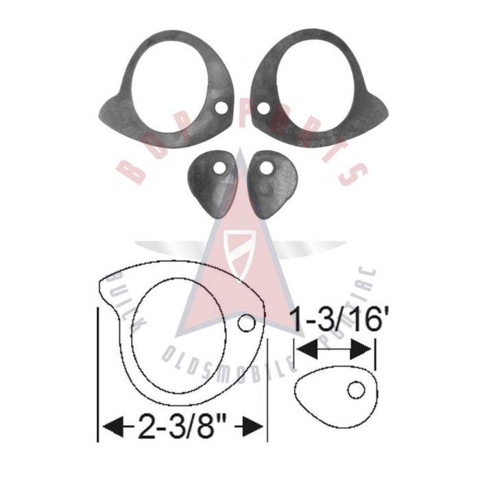 1958 Buick 4-Door Hardtop (See Details) Door Handle Gasket Set (4 Pieces)
