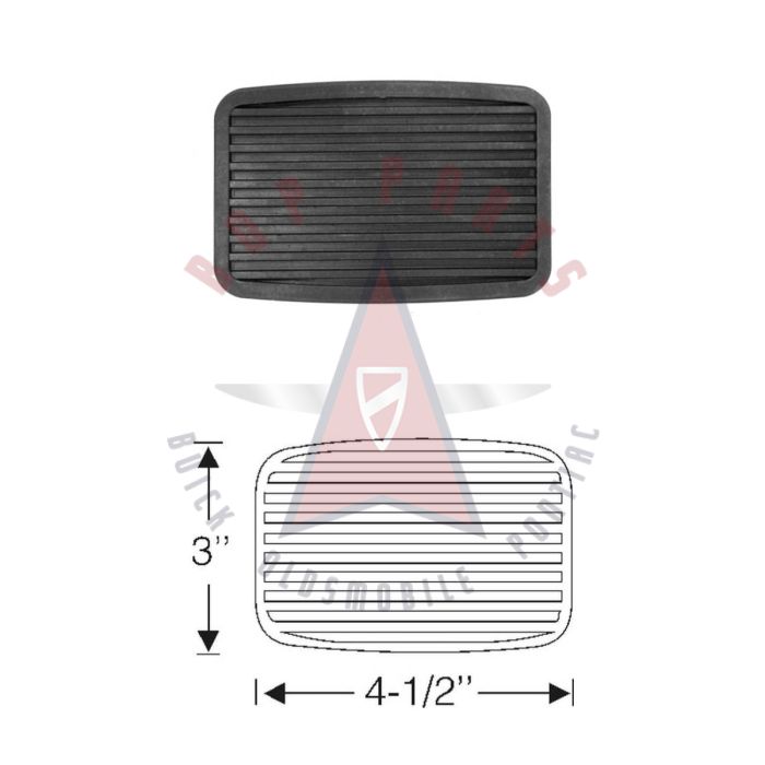 1953 1954 1955 Buick (WITH Dyna-Flow Transmissions AND Standard Brakes) Brake Pedal Pad