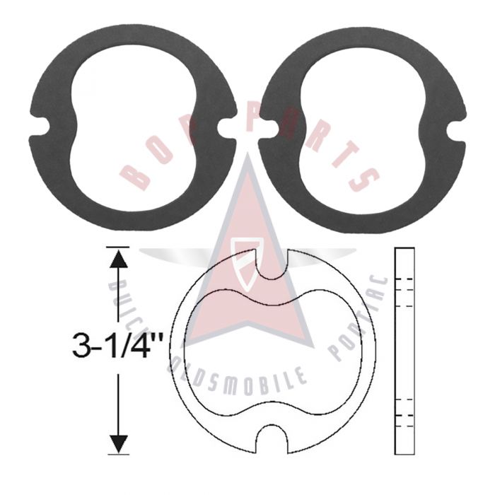 1950 1951 1952 1953 Buick (See Details) Front Parking and Turn Signal Lens Gaskets 1 Pair