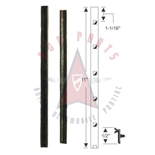 1963 1964 1965 Buick, Oldsmobile, And Pontiac (See Details) Front Vent Division Rubber Weatherstrips 1 Pair