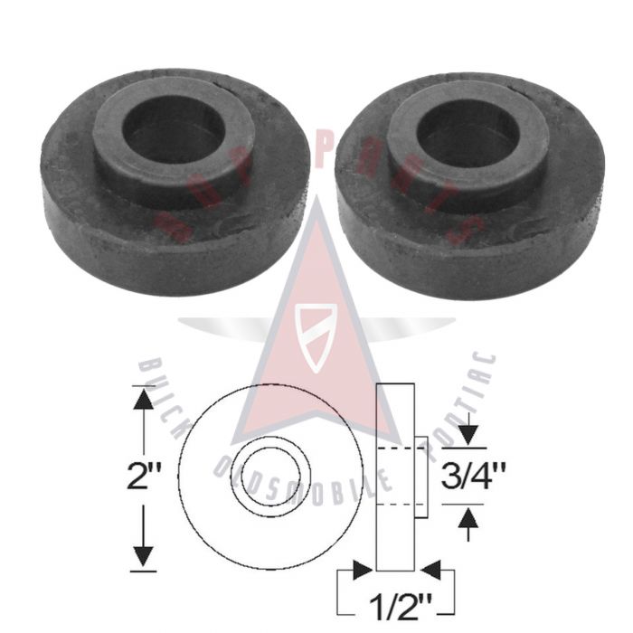 1952 Buick Roadmaster and Super Series (See Details) Round Body Mounting Pads 1 Pair