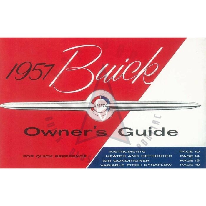 1957 Buick Owner's Manual [PRINTED BOOK]