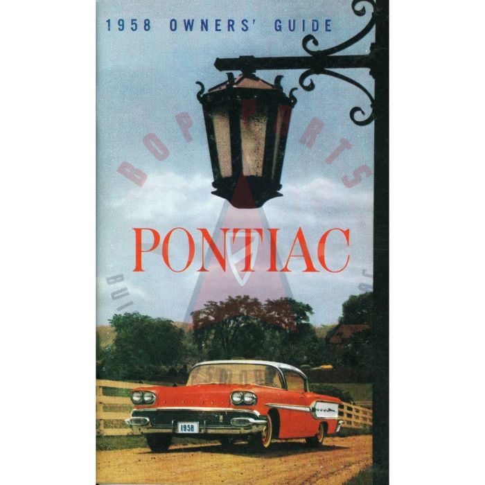 1958 Pontiac Owner's Manual [PRINTED BOOK]