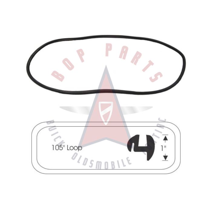 1950 Oldsmobile Series 76 2-Door Club Coupe Rear Window Rubber Weatherstrip