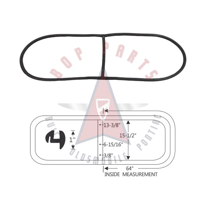 1950 Oldsmobile Series 76 2-Door Club Sedan Windshield Rubber Weatherstrip