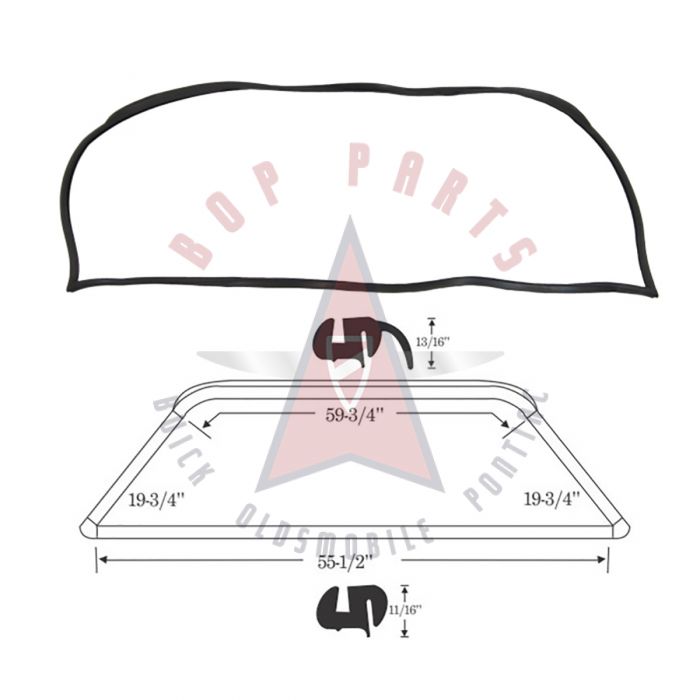 1963 1964 Buick, Oldsmobile, and Pontiac 4-Door Hardtop Models (See Details) Rear Window Rubber Weatherstrip