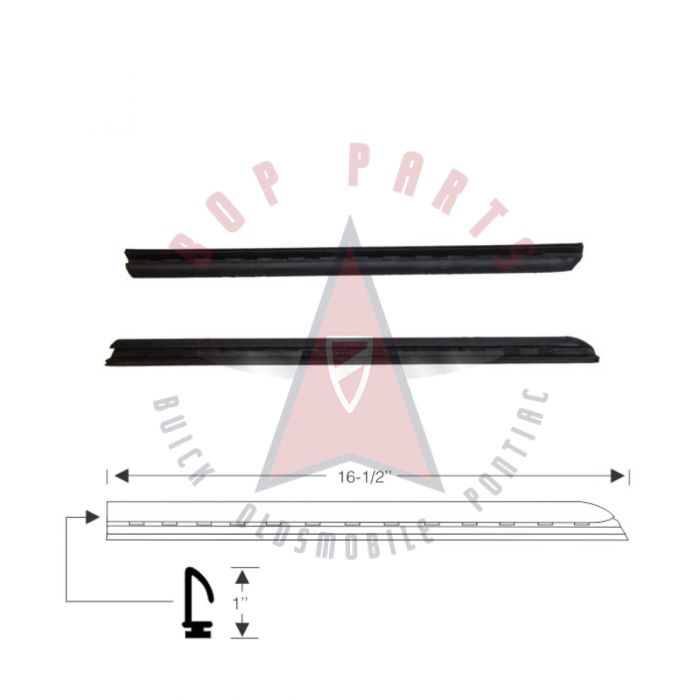 1968 1969 1970 1971 1972 Buick, Oldsmobile, And Pontiac 4-Door Hardtop (See Details) Side Window Leading Edge Rubber Weatherstrips 1 Pair