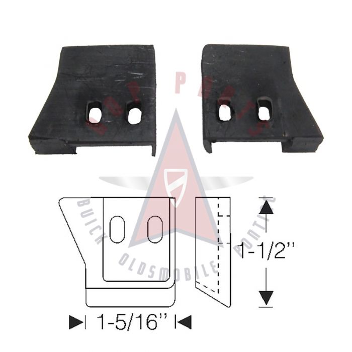1950 1951 1952 Oldsmobile And Pontiac (See Detail) 2-Door Convertible Top Rest Rubber Pad 1 Pair