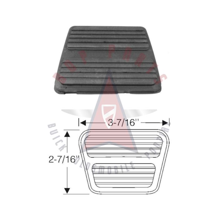 
1964 1965 1966 1967 1968 1969 1970 1971 1972 1973 1974 1975 1976 1977 1978 Buick, Oldsmobile, and Pontiac (See Details) Brake OR Clutch Pedal Pad 
