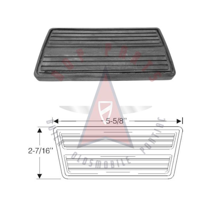 1967 1968 1969 1970 1971 1972 1973 1974 1975 Buick, Oldsmobile, and Pontiac (See Details) Brake Pedal Pad