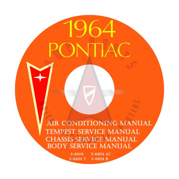 1964 Pontiac Chassis, Body, and Air Conditioning (A/C) Service Manuals [CD]
