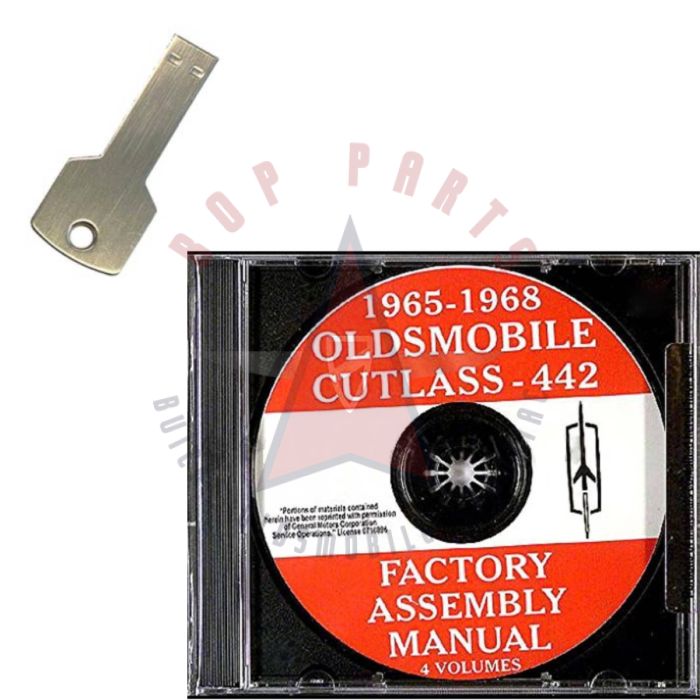 1965 1966 1967 1968 Oldsmobile Cutlass and 442 Models Factory Assembly Manuals 4 Volumes [USB Flash Drive]