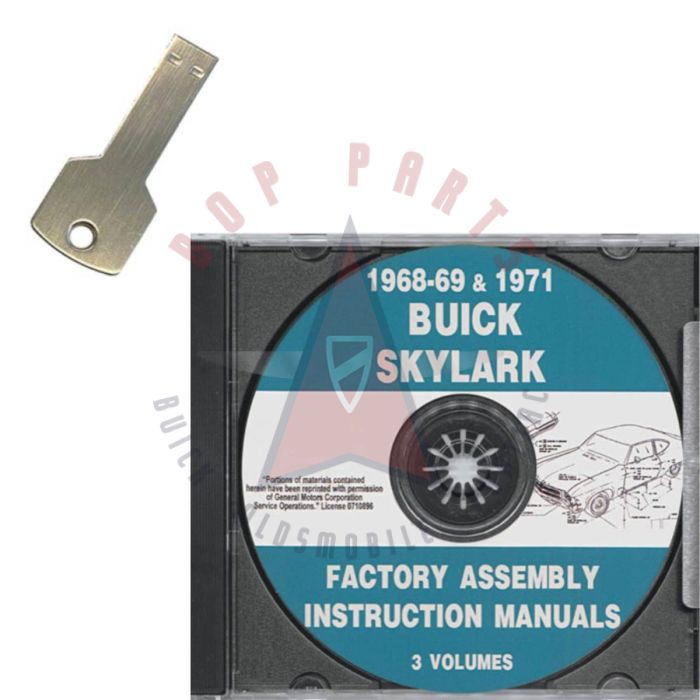 1968 1969 1971 Buick Skylark Factory Assembly  Instruction Manuals 3 Volumes [USB Flash Drive]