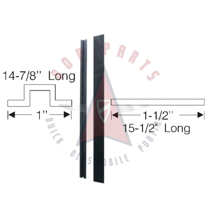 1935 1936 Buick, Oldsmobile, and Pontiac (See Details) Windshield Division Bar Rubber Weatherstrip Set (2 Pieces)