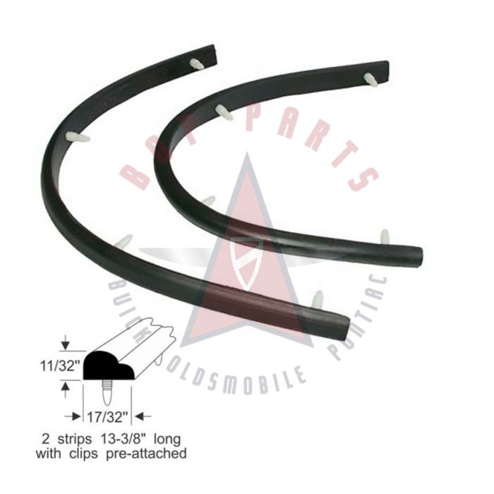 1955 1956 1957 1958 Buick, Oldsmobile, And Pontiac (See Details) Front Hinge Pillar Rubber Weatherstrips 1 Pair