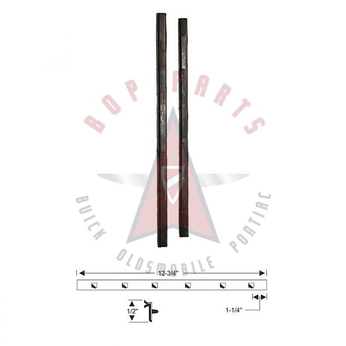 1954 1955 1956 Buick Roadmaster and Super Series 2-Door Convertible (See Details) Front Vent Window Division Bar Weatherstrips 1 Pair