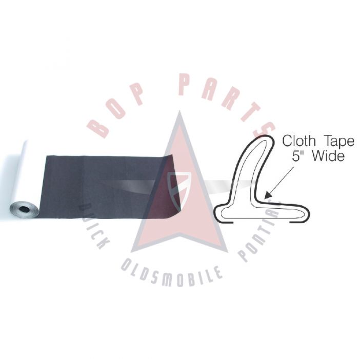 1950 1951 1952 1953 1954 1955 1956 1957 1958 1959 Buick, Oldsmobile, And Pontiac (See Details) 5-Inch Wide Black Convertible Bowdrill Cloth Tape (5 Feet)