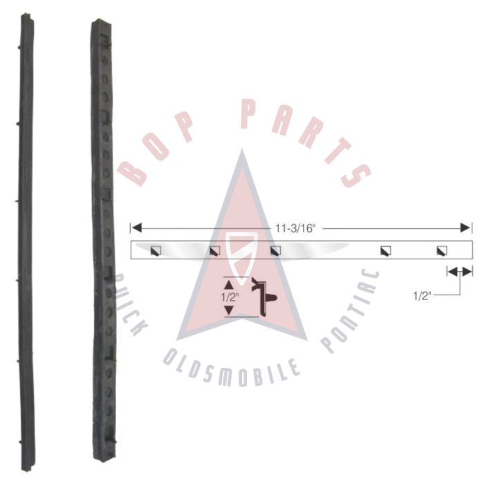 1961 1962 Buick, Oldsmobile, and Pontiac (See Details) Front Vent Window Division Bar Weatherstrips 1 Pair