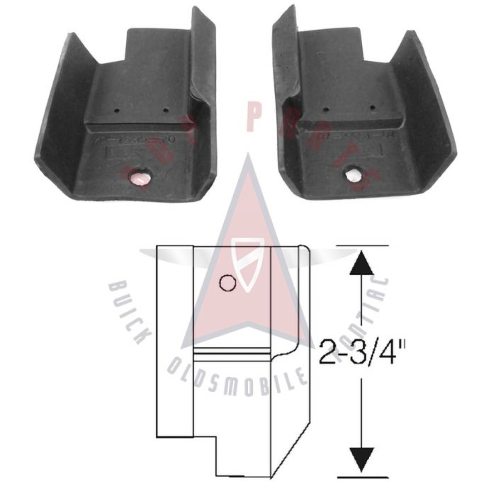 1957 Buick Roadmaster and Super Series 4-Door Riviera Sedan (See Details) Rear Door Hinge Pillar Filler Rubber Seals 1 Pair