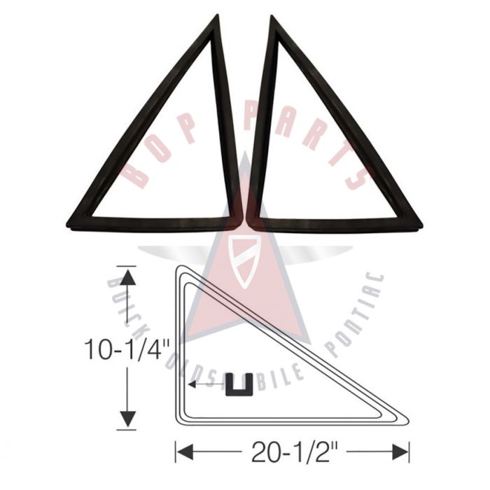 1959 1960 Buick Electra 4-Door 6-Window Sedan Rear Quarter Window Vent Rubber Weatherstrips 1 Pair