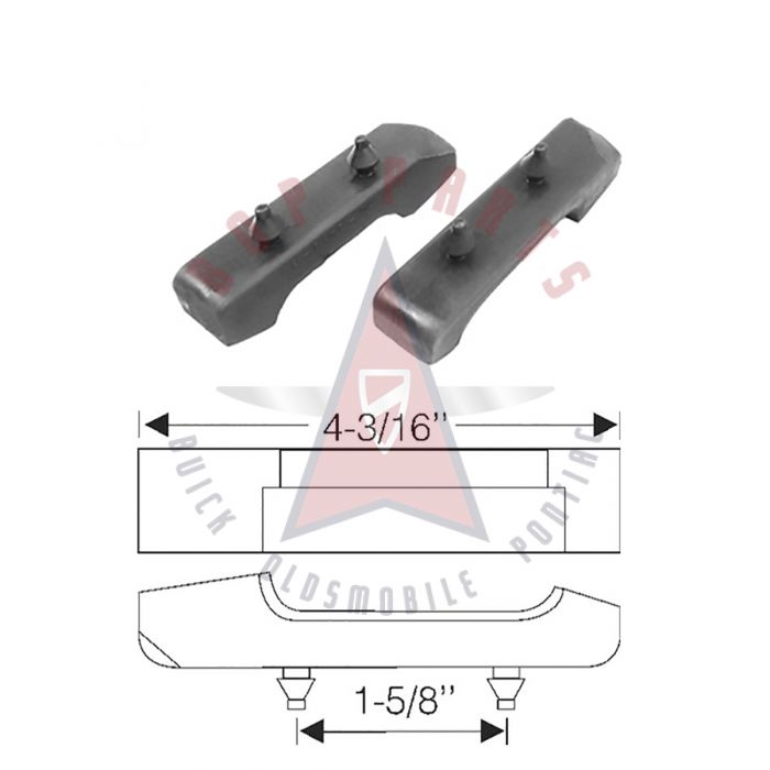 1969 1970 Buick (See Details) Radiator Support Rubber Mounting Pads 1 Pair