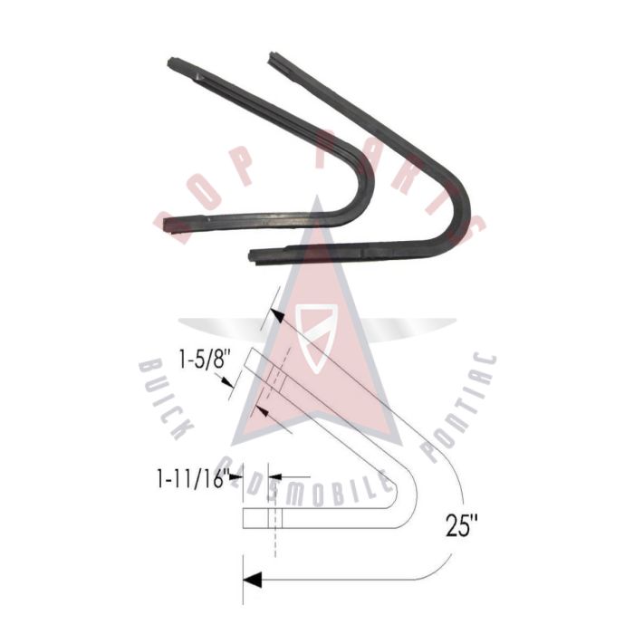 
1951 1952 1953 Buick and Oldsmobile (See Details) Rear Door Vent Weatherstrips 1 Pair
