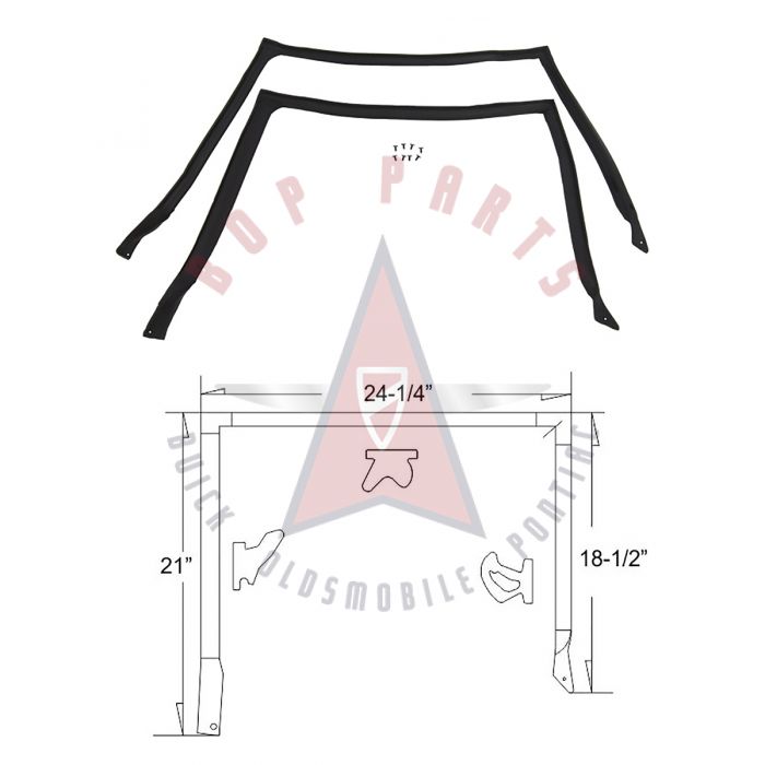 1973 1974 1975 1976 1977 Buick, Oldsmobile, And Pontiac 4-Door Hardtop (See Details) Rear Roof Rail Rubber Weatherstrips 1 Pair