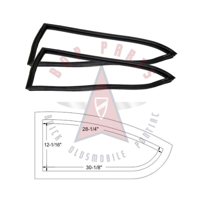 1975 1976 1977 Pontiac Astre 2-Door Hatch Back Fixed Quarter Window Gaskets 1 Pair