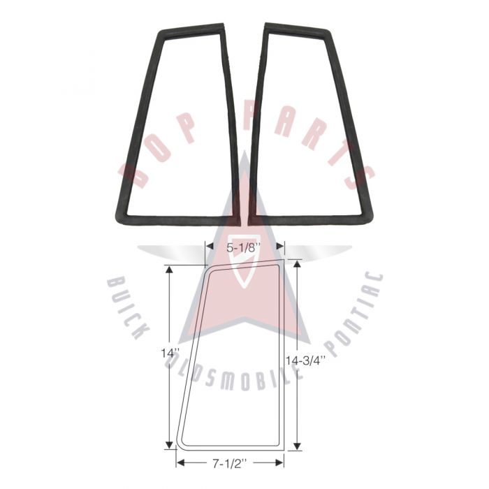 1961 1962 Buick Special, Oldsmobile F-85, and Pontiac Tempest 4-Door Wagon (See Details) Rear Window Gasket Set 1 Pair