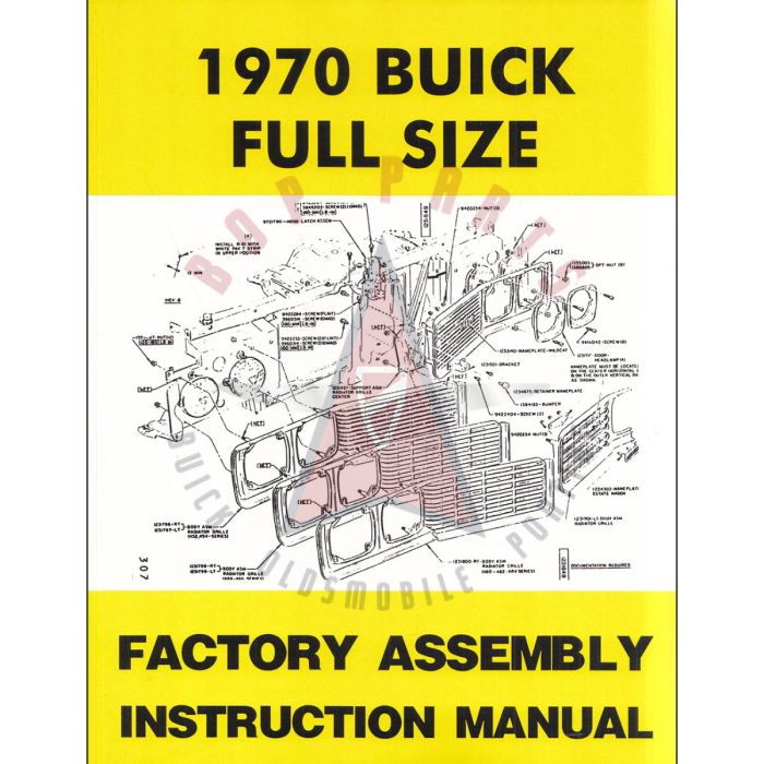 1970 Buick Full Size Models Factory Assembly Manual [PRINTED BOOK]