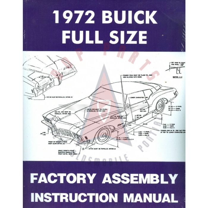 1972 Buick Full Size Models Factory Assembly Manual [PRINTED BOOK]