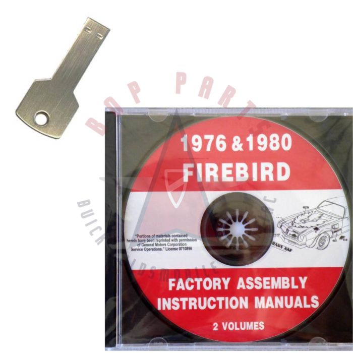  1976 1980 Pontiac Firebird Models Factory Assembly Instruction Manuals 2 Volumes [USB Flash Drive]