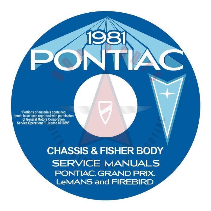 1981 Pontiac Grand Prix, LeMans, and Firebird Chassis and Fisher Body Service Manuals [CD]