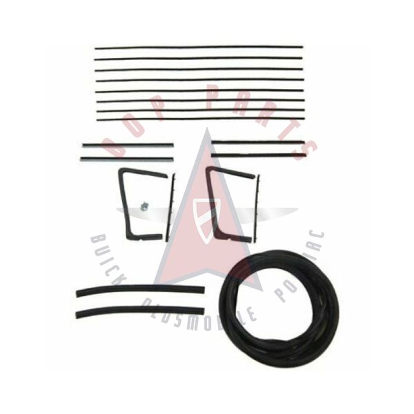 1954 1955 1956 Buick And Oldsmobile Convertible (See Details) Glass Weatherstrip Kit (19 Pieces)