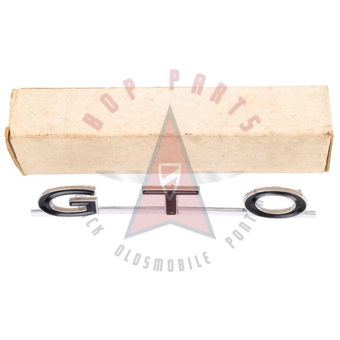 1964 1965 1966 1967 Pontiac Black GTO Rear Quarter Panel Script Emblem NOS