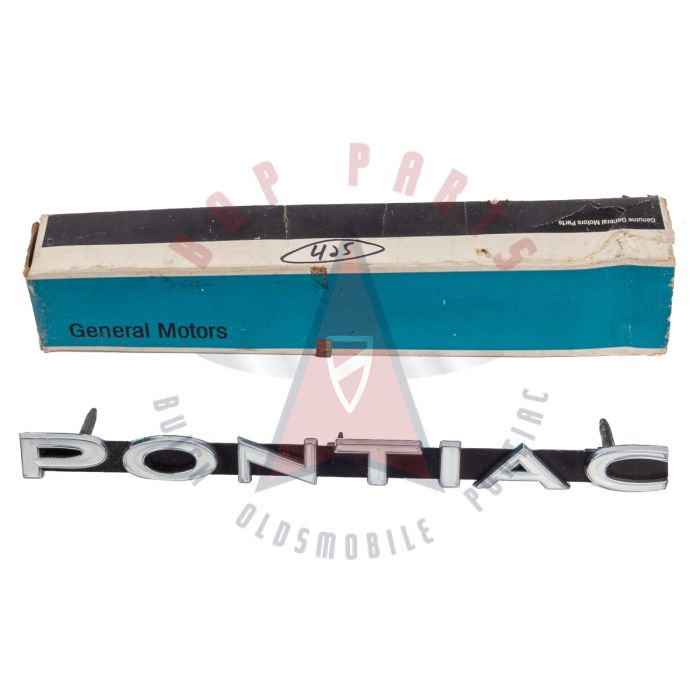 1966 Pontiac Catalina And Star Chief Radiator Grille Script Emblem NOS
