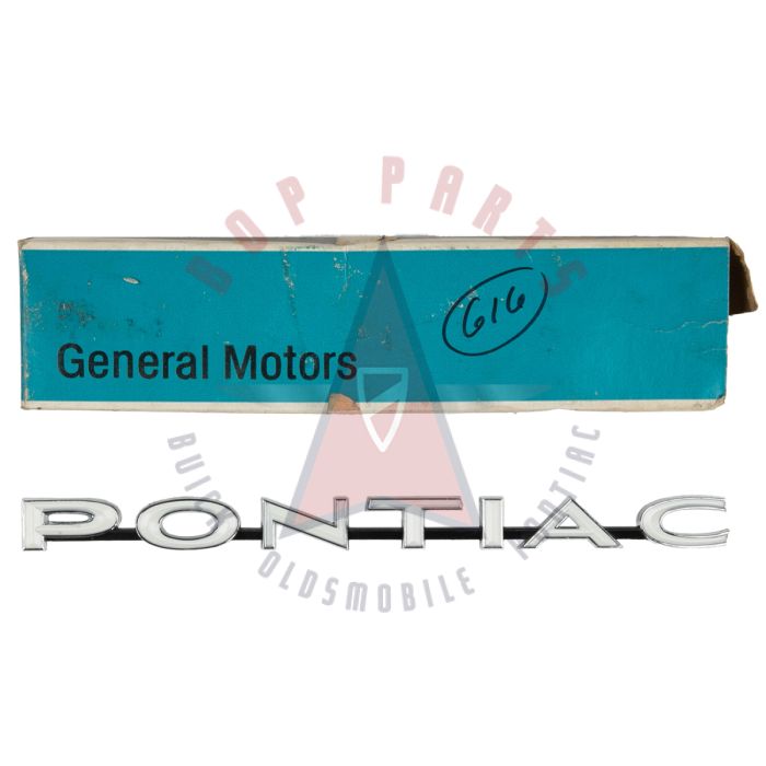 1968 Pontiac (EXCEPT Firebird and GTO) Front Grille Script Emblem NOS