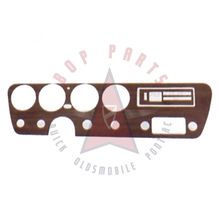 1972 Oldsmobile Cutlass Original Style Dash Set (Convertible) Rosewood (WITH Aluminum Backer) (3 Pieces)