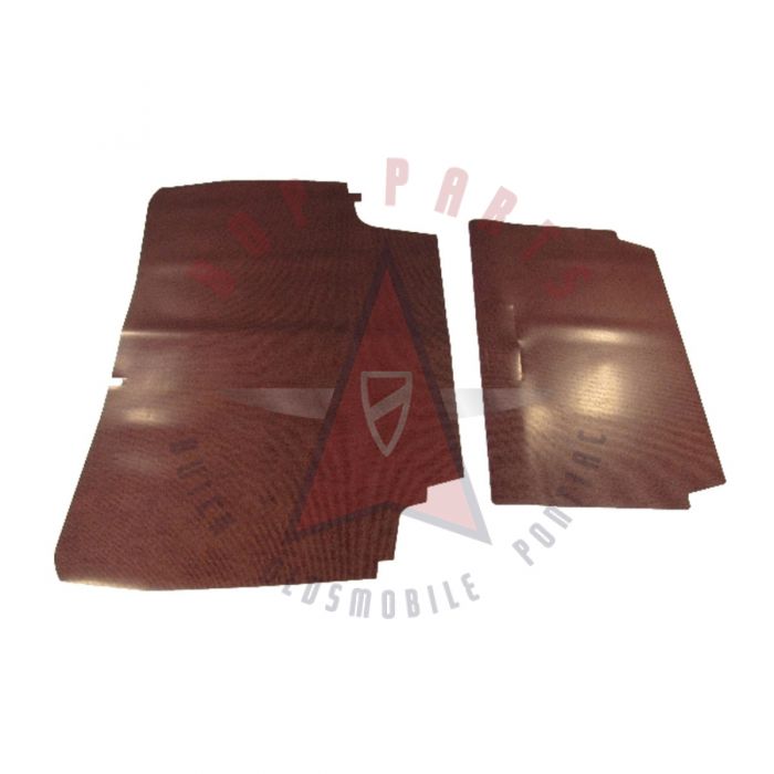 1962 Bonneville Coupe and Convertible Trunk Mat Rubber Red Herringbone (2 Pieces)