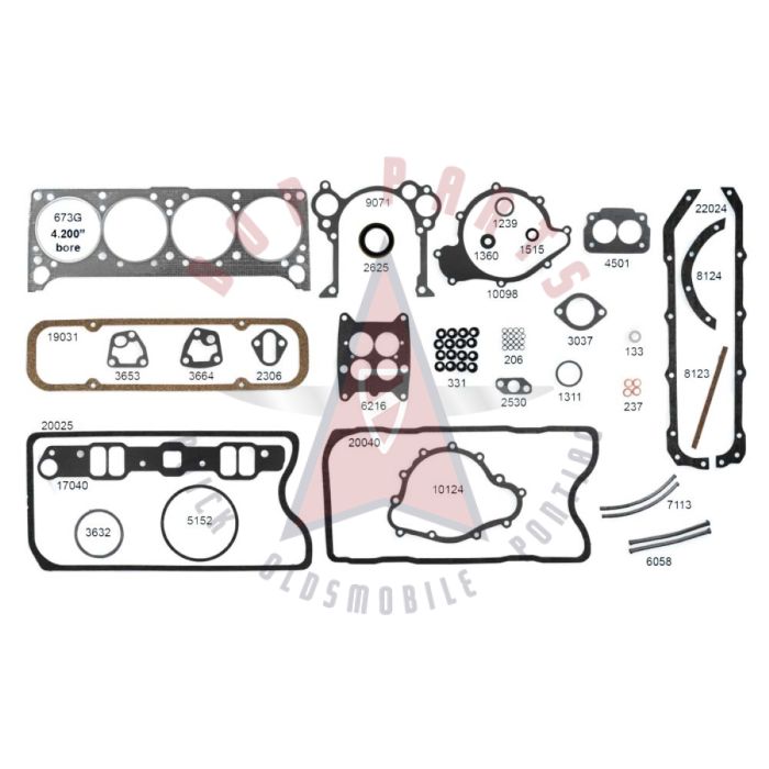 1967 1968 1969 1970 1972 1973 1974 1975 1976 1977 1978 1979 Pontiac 400 V8, 428 V8, 455 V8 Complete Engine Gasket Set (4.25 Bore)